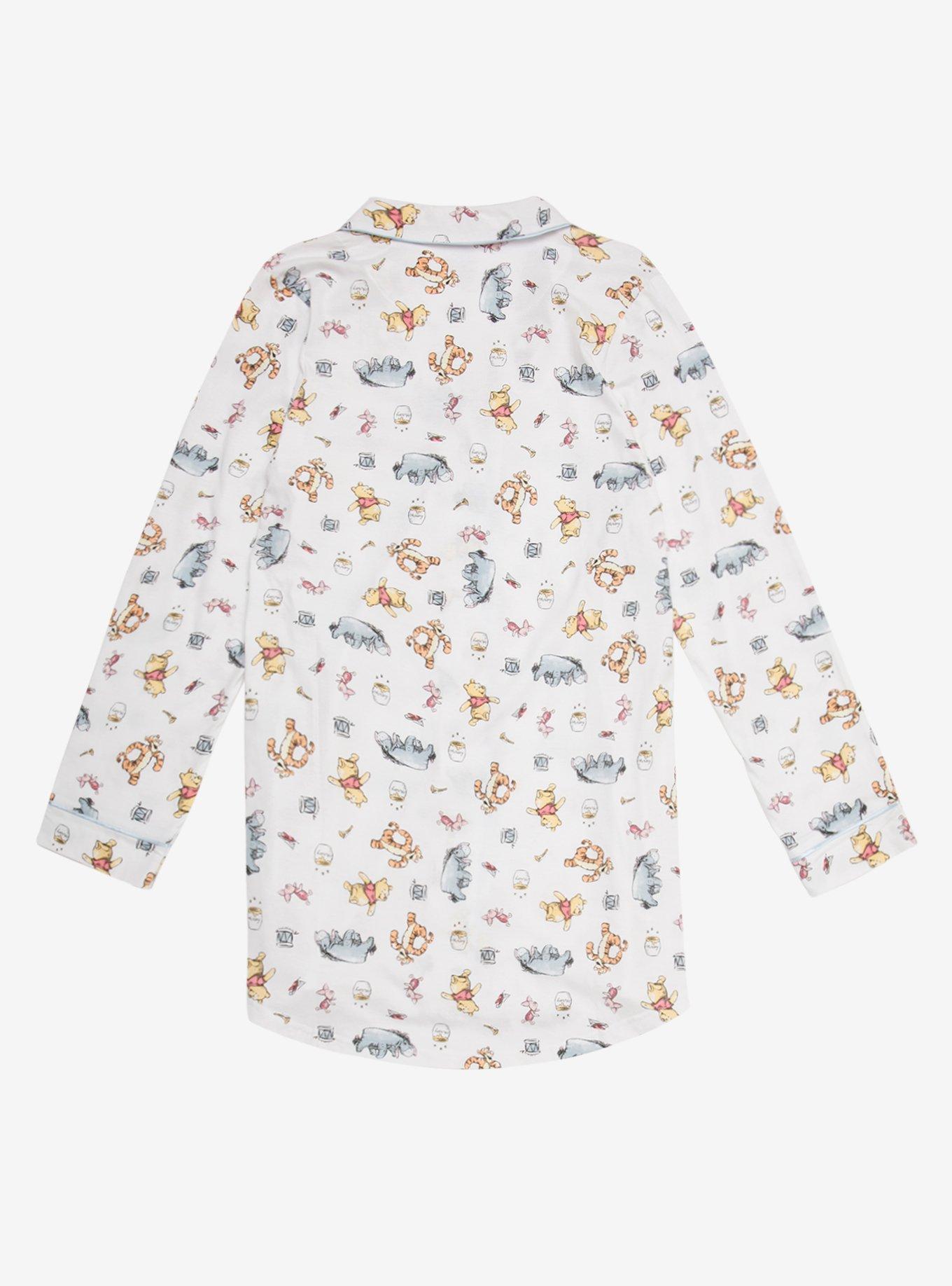 Disney Winnie the Pooh Notched Collar Women's Sleep Shirt, WHITE, alternate