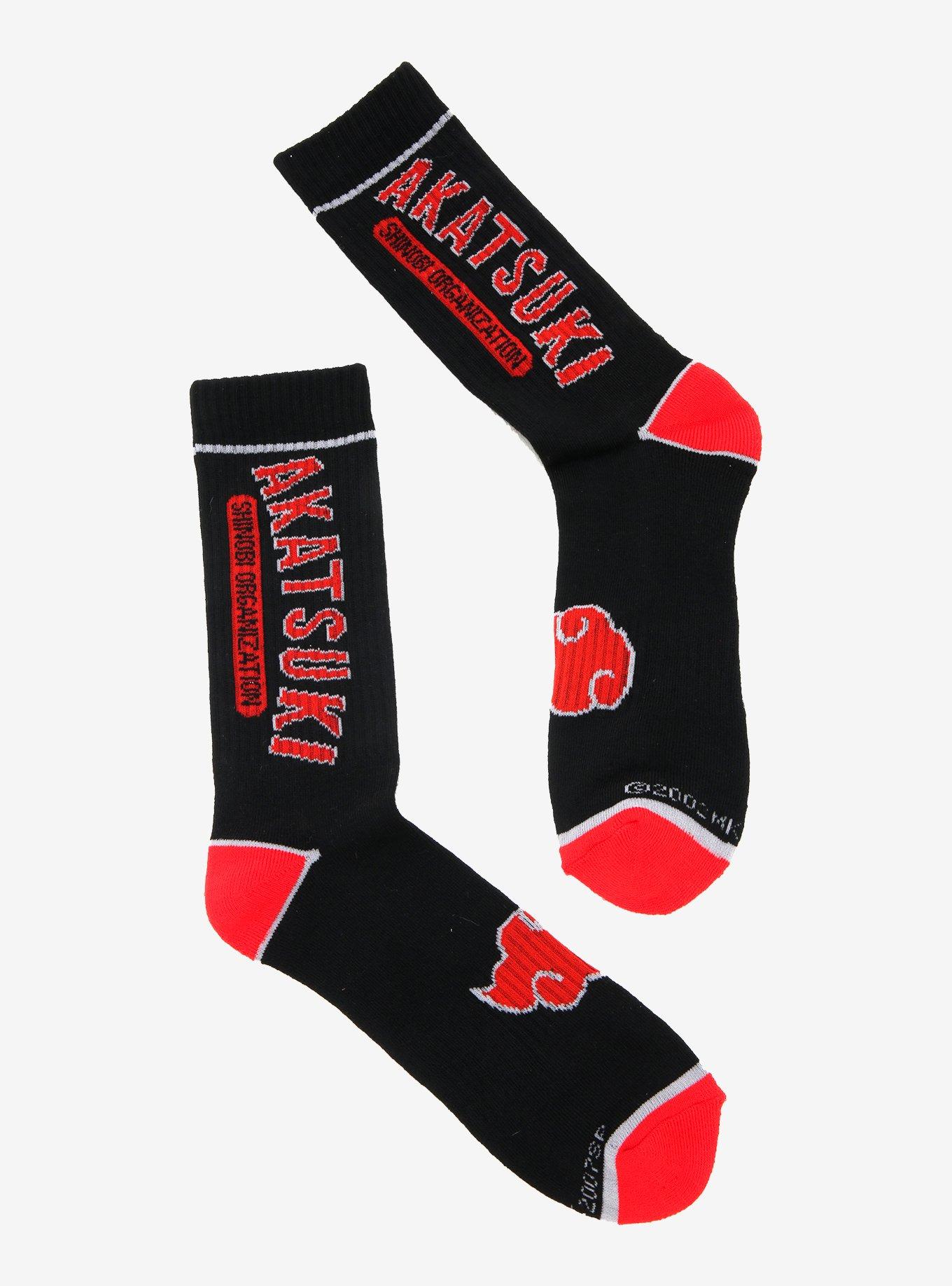 Naruto Shippuden Akatsuki Cloud Crew Socks - BoxLunch Exclusive, , alternate