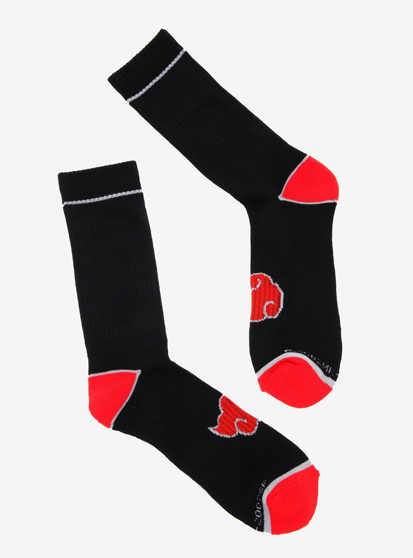 Naruto Shippuden Akatsuki Cloud Crew Socks - BoxLunch Exclusive, , alternate