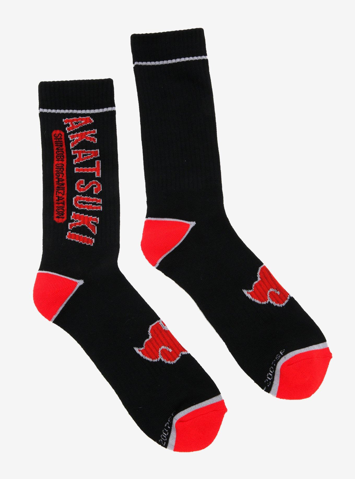 Naruto Shippuden Akatsuki Cloud Crew Socks - BoxLunch Exclusive, , alternate