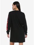 Junji Ito Uzumaki Panel Long-Sleeve T-Shirt Dress, BLACK, alternate