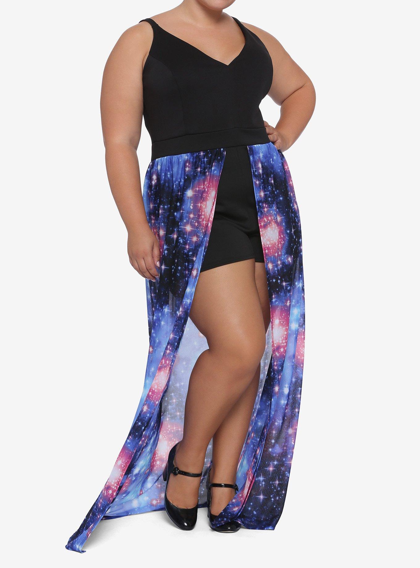 Galaxy Chiffon Duster Romper Plus Size, GALAXY, alternate