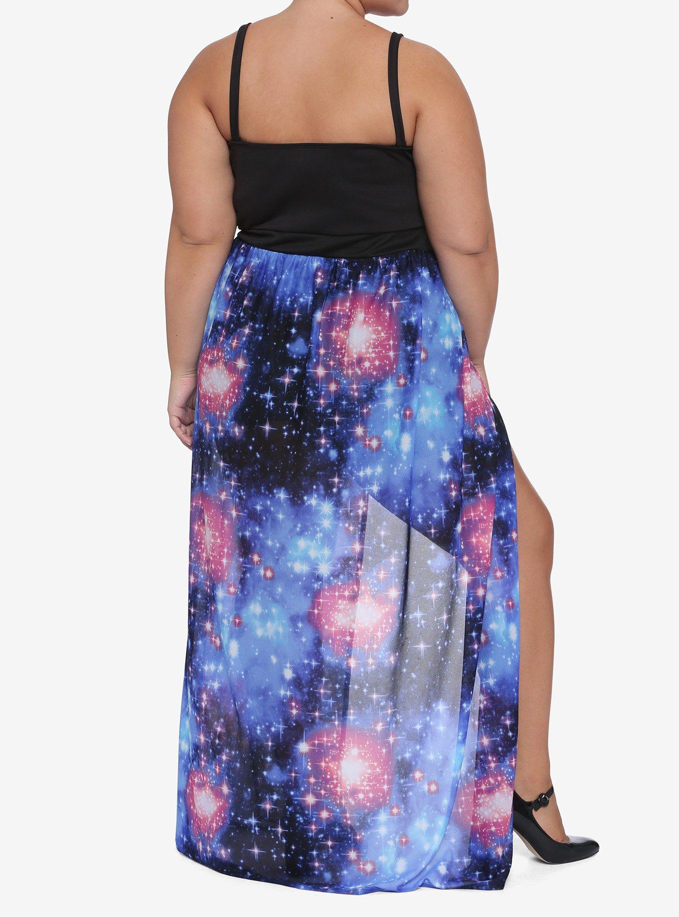 Galaxy Chiffon Duster Romper Plus Size, GALAXY, alternate