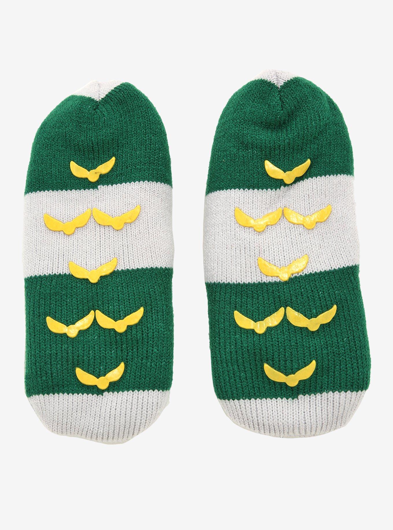 Harry Potter Slytherin Striped Slipper Socks - BoxLunch Exclusive, , alternate