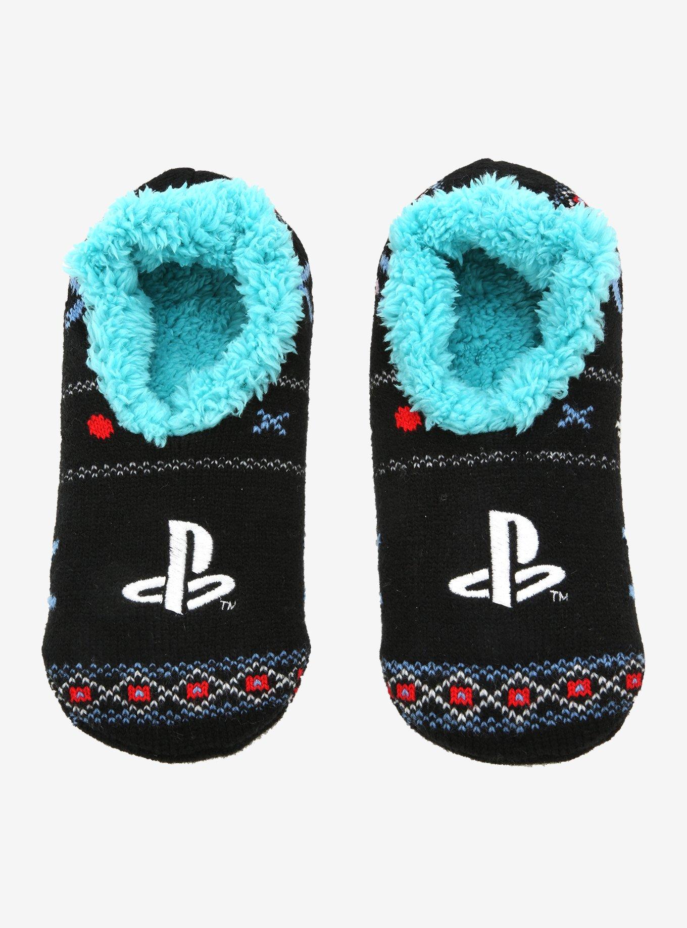 PlayStation Fair Isle Slipper Socks - BoxLunch Exclusive, , alternate