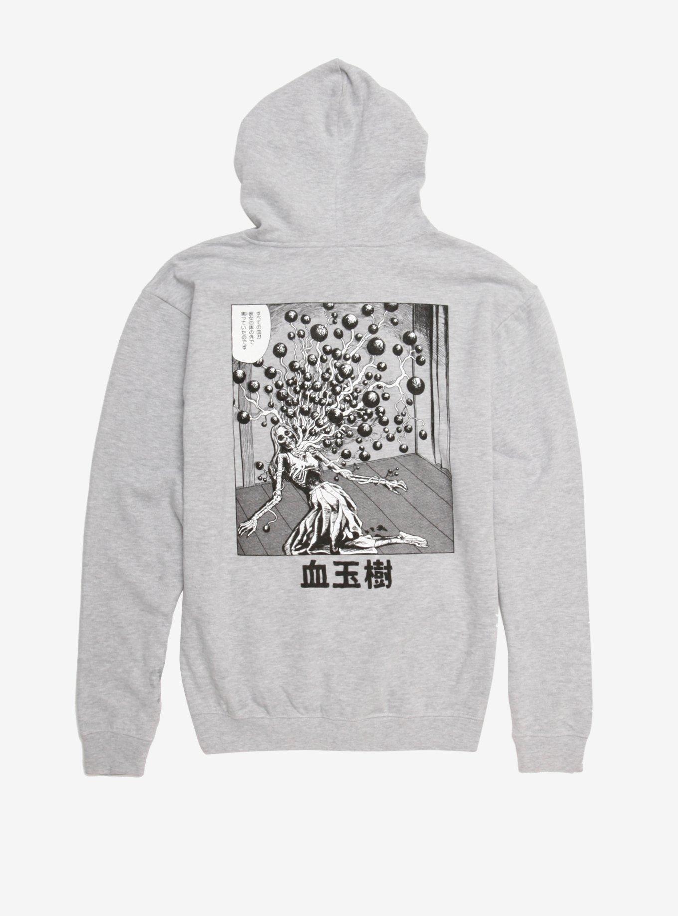 Junji Ito Blood Bubble Bushes Hoodie, BLACK, alternate