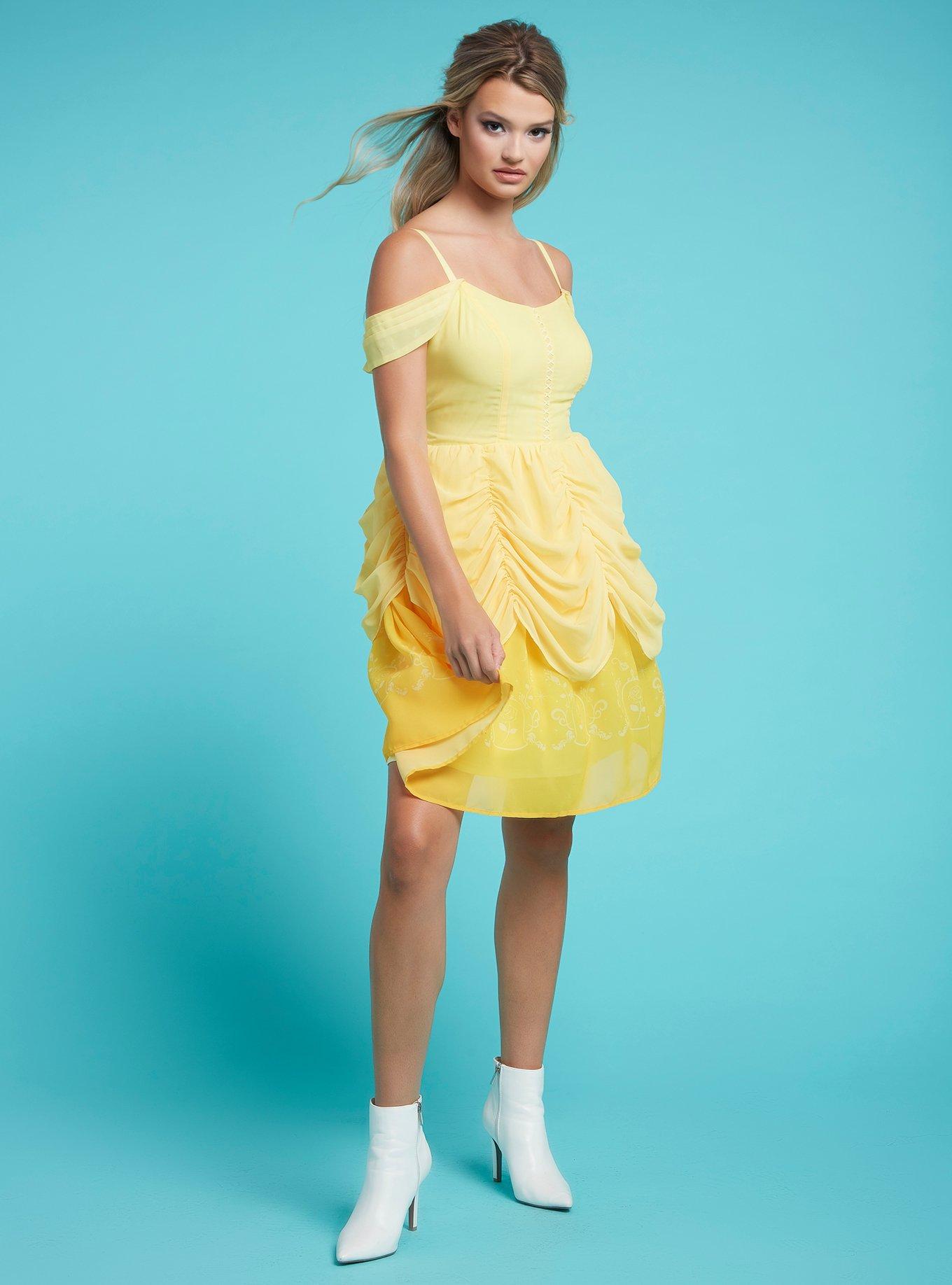 Her Universe Disney Beauty And The Beast Belle Princess Cold Shoulder Dress, MULTI, alternate