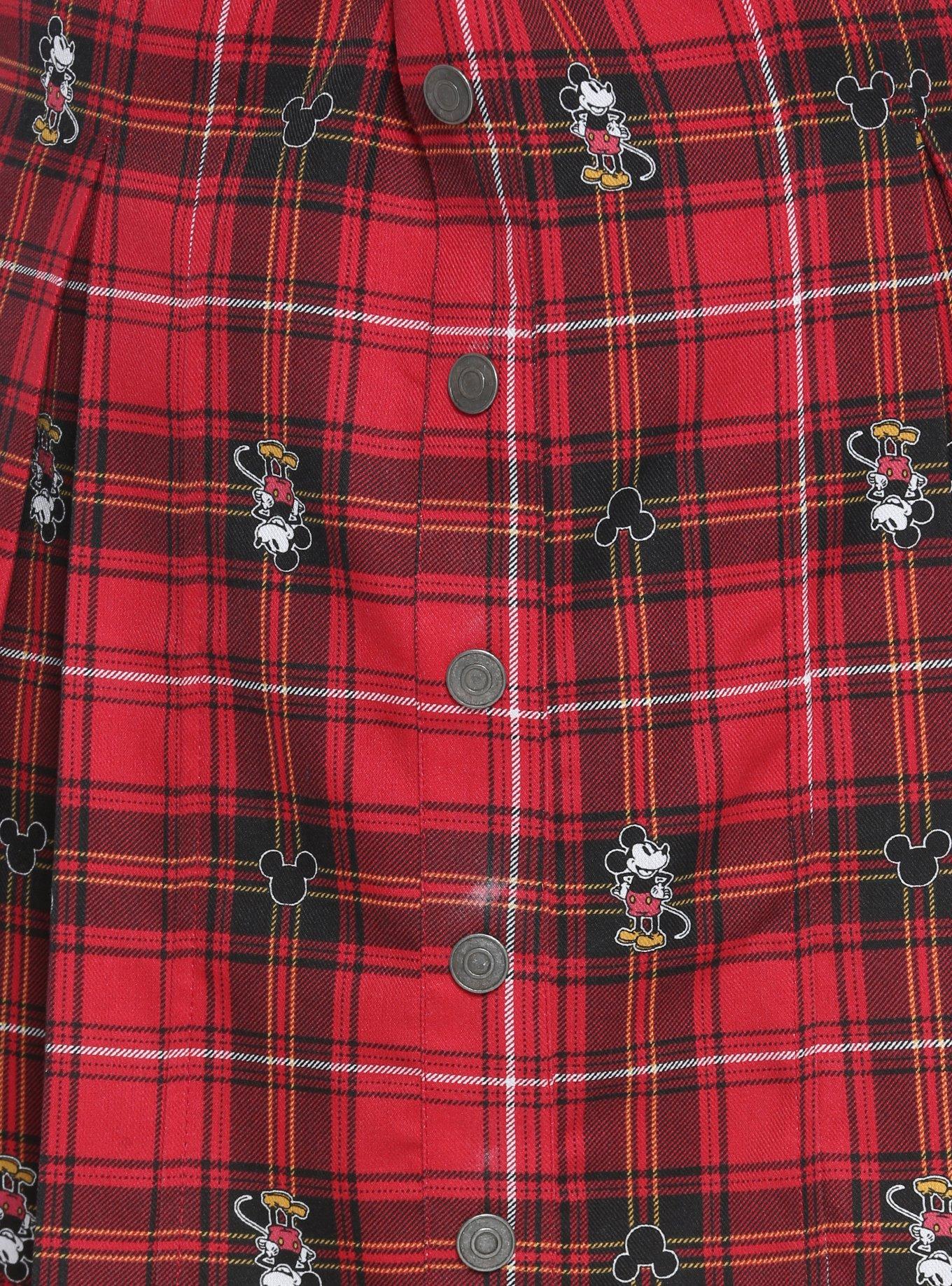 Disney Mickey Mouse Plaid Pleated Skirt Plus Size, MULTI, alternate