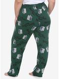 Attack On Titan Scout Logo Girls Pajama Pants Plus Size, GREEN, alternate