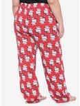 Nissin Cup Noodles X Hello Kitty Red Girls Pajama Pants Plus Size, RED, alternate