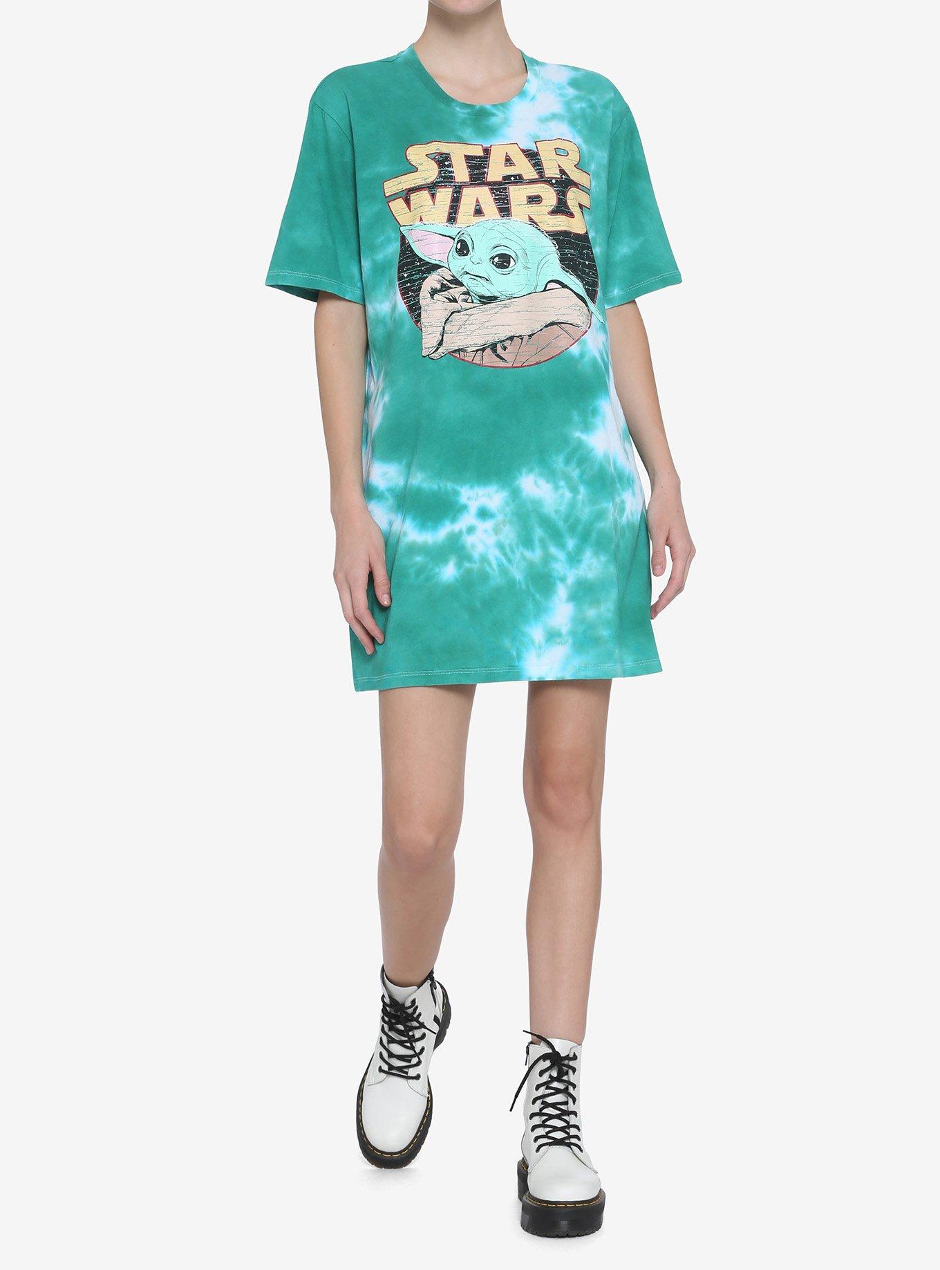Her Universe Star Wars The Mandalorian The Child Tie-Dye T-Shirt Dress, MULTI, alternate
