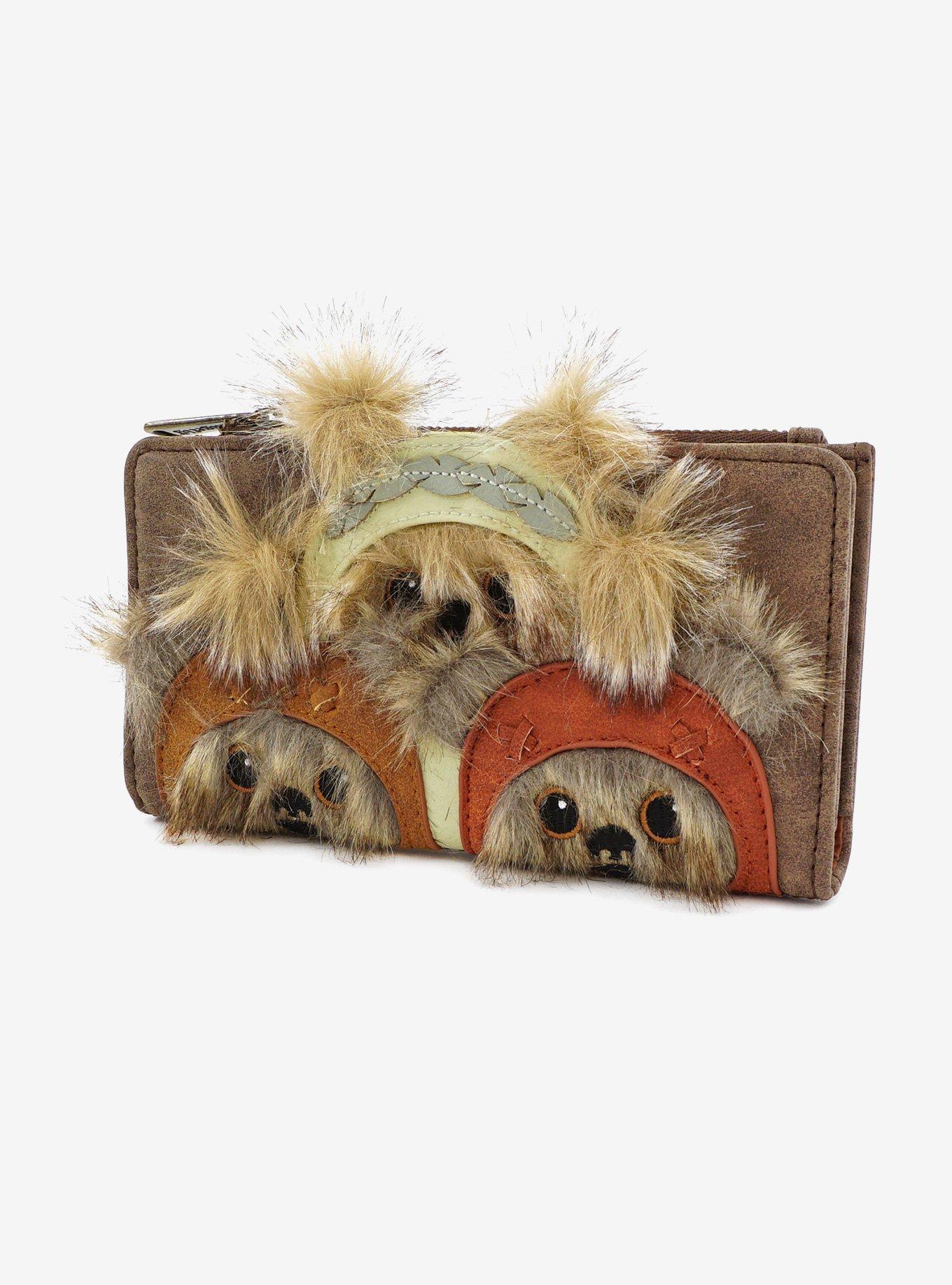 Loungefly Star Wars Ewok Trio Fuzzy Flap Wallet, , alternate