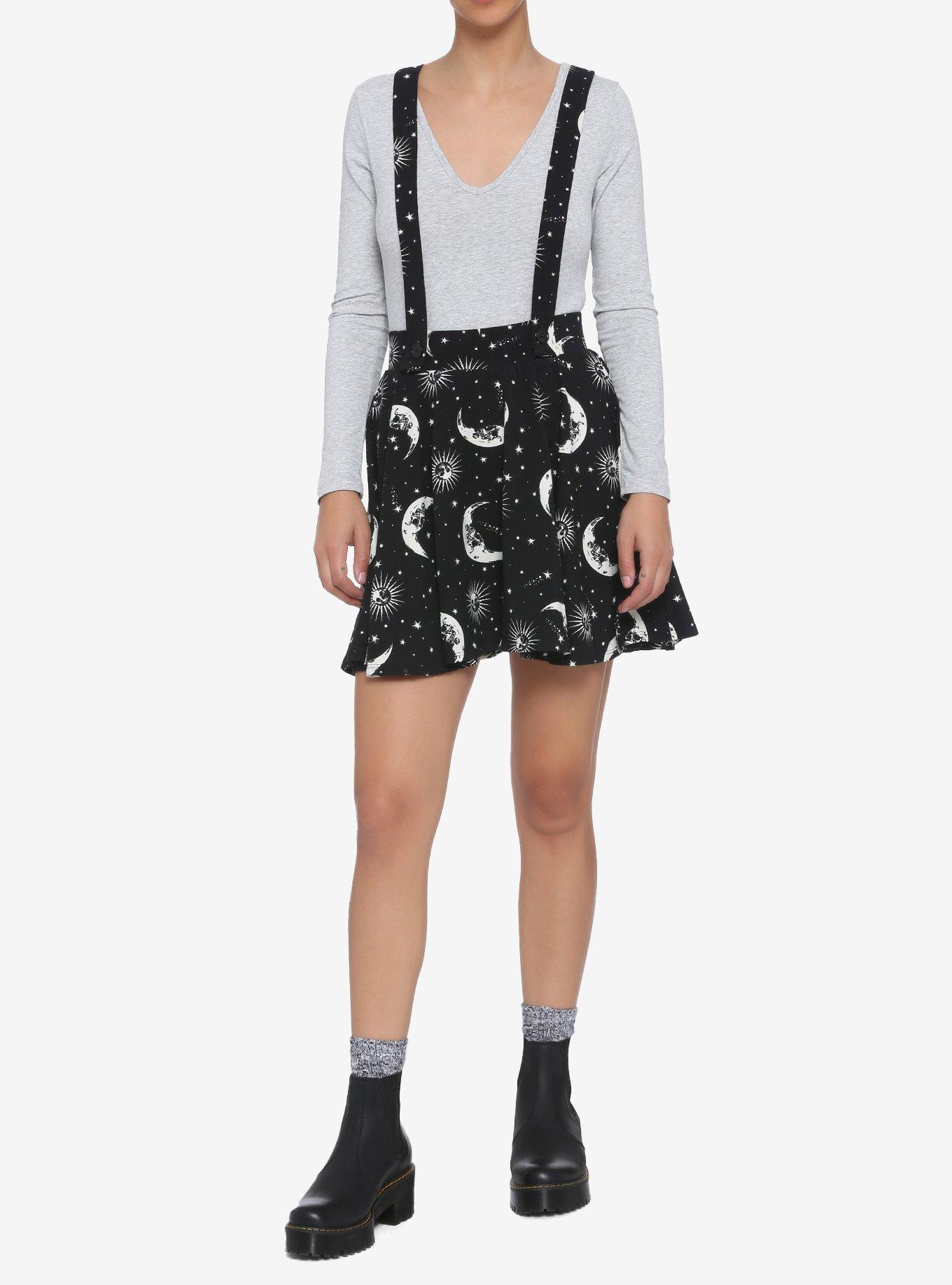 Skull Moon & Sun Suspender Skirt, MULTI, alternate