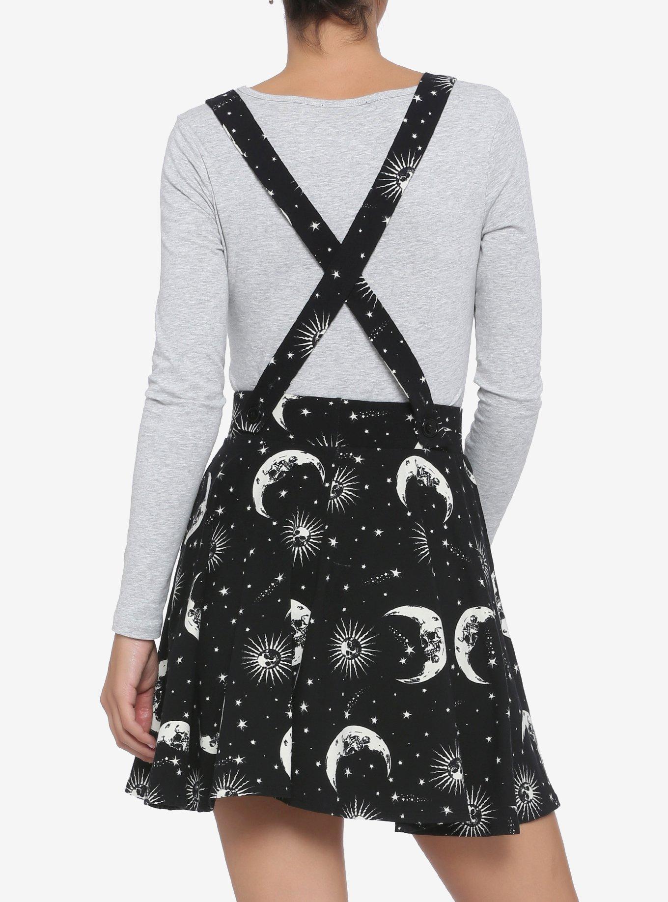 Skull Moon & Sun Suspender Skirt, MULTI, alternate