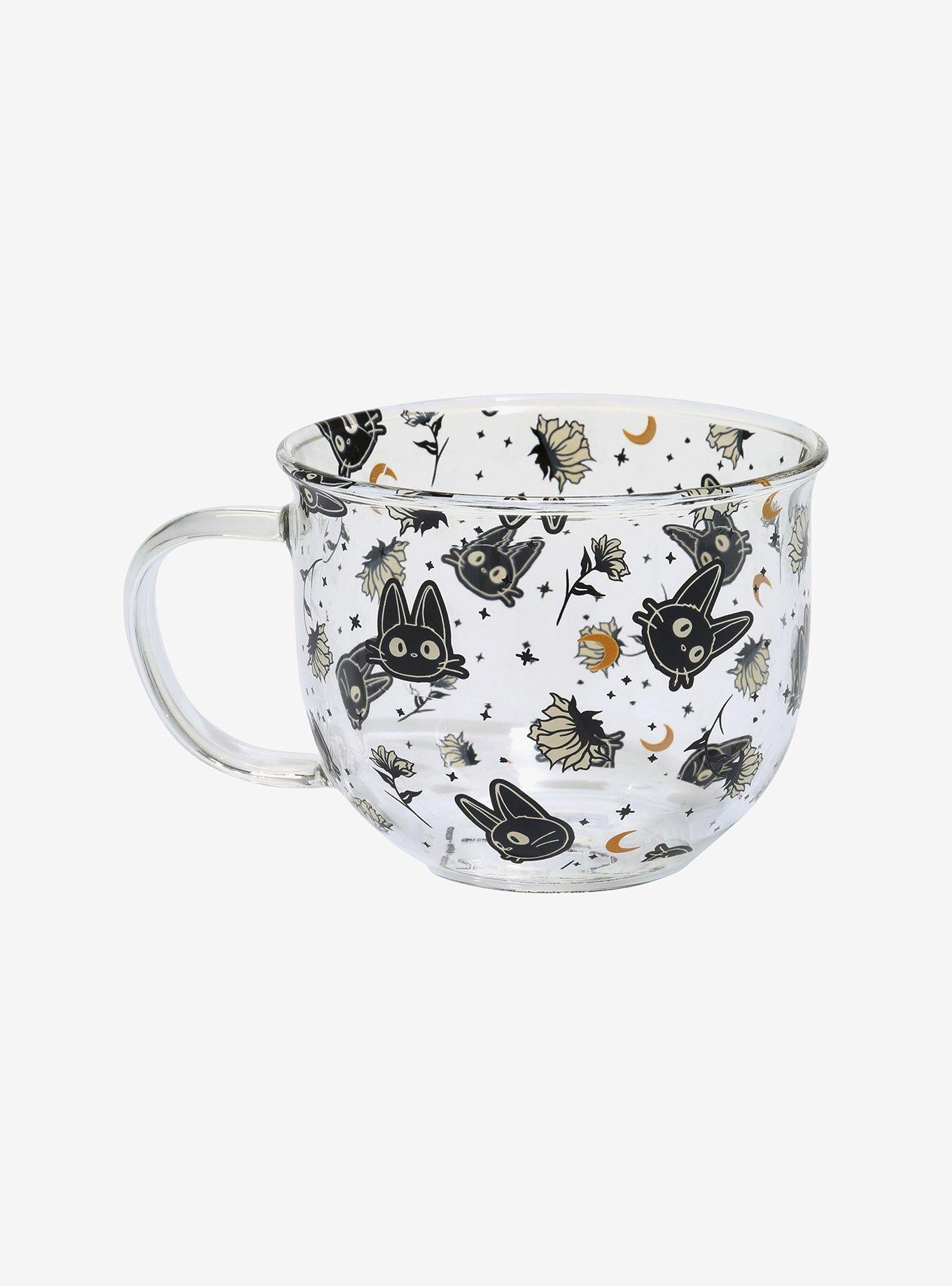 Studio Ghibli Kiki's Delivery Service Jiji Floral Clear Mug, , alternate