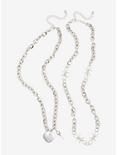 Heart Padlock Barbed Wire Chain Necklace Set, , alternate
