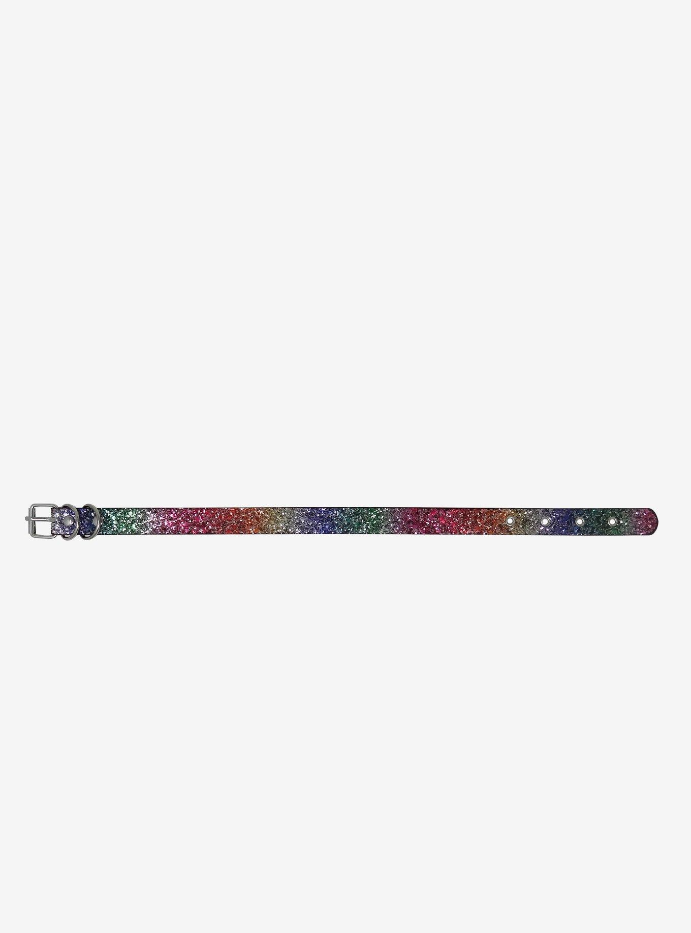 Rainbow Glitter Buckle Choker, , alternate