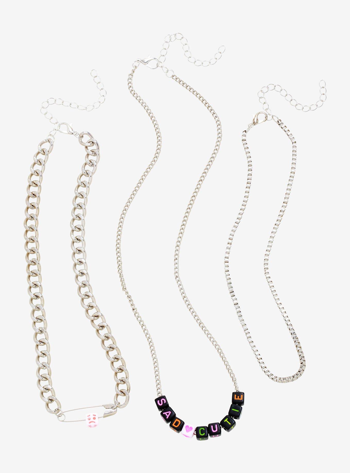 Sad Cutie Chain Necklace Set, , alternate