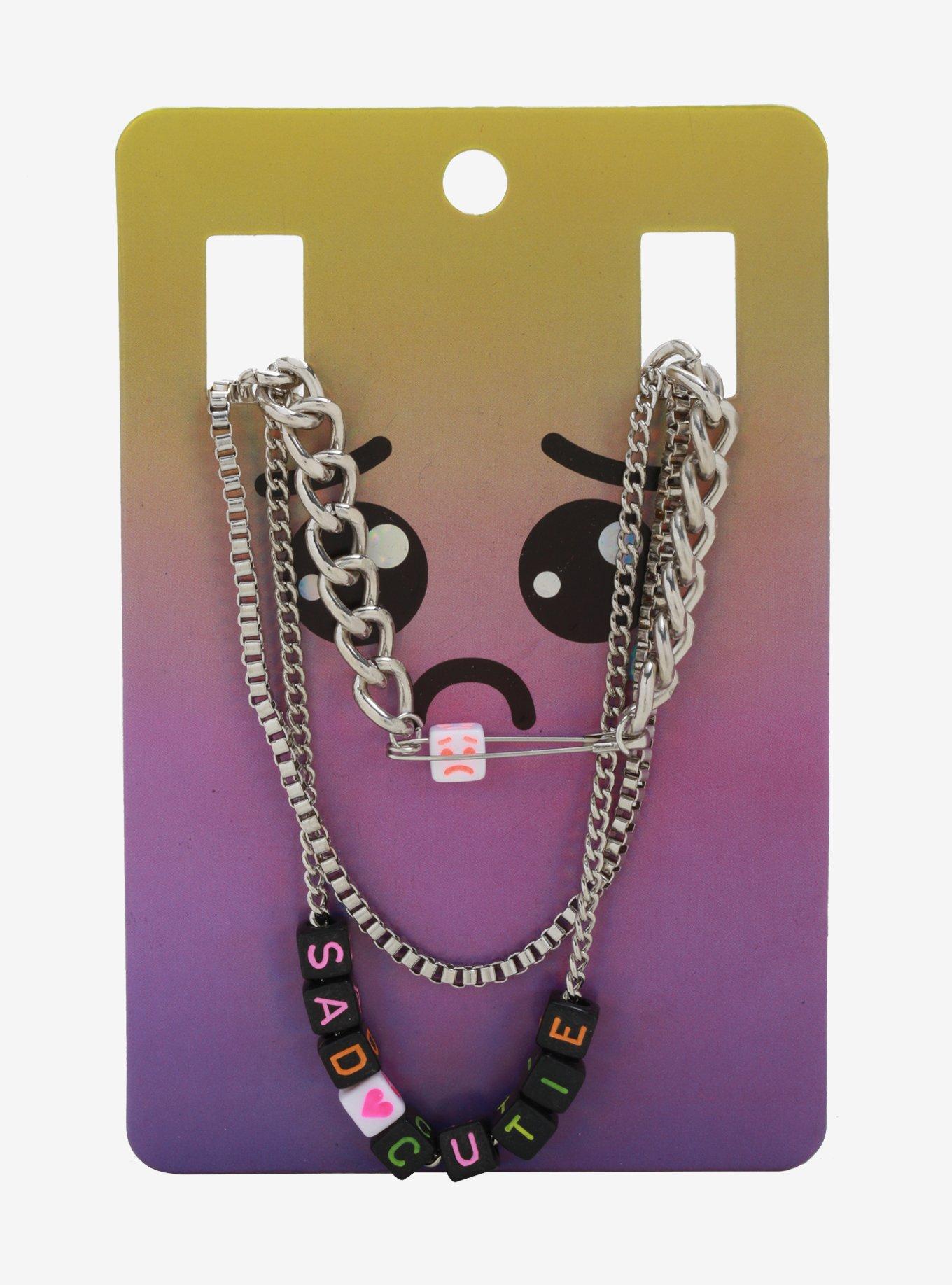 Sad Cutie Chain Necklace Set, , alternate
