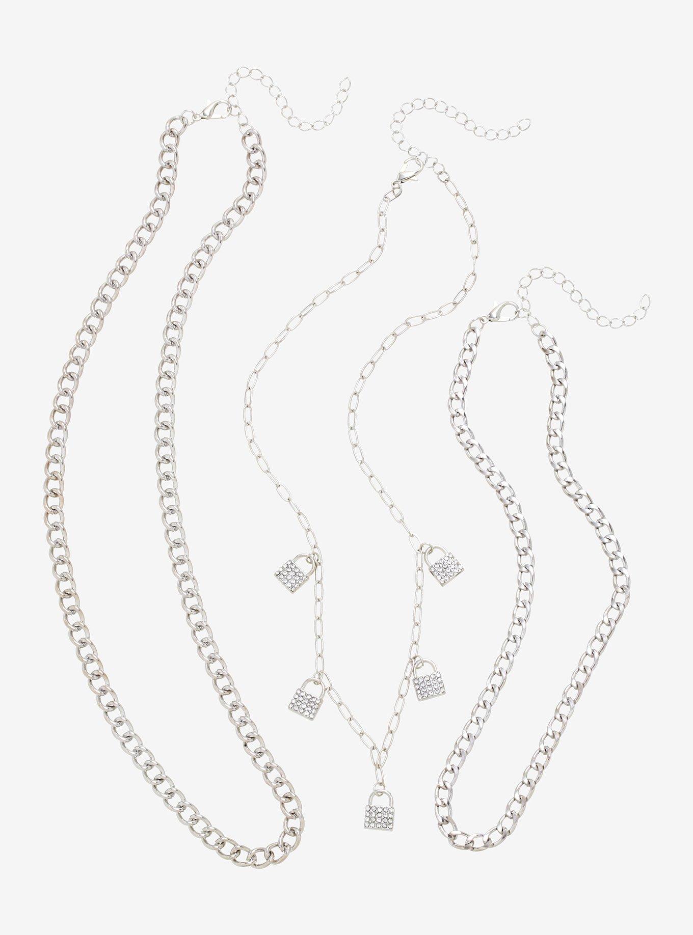 CZ Locket Chain Necklace Set, , alternate