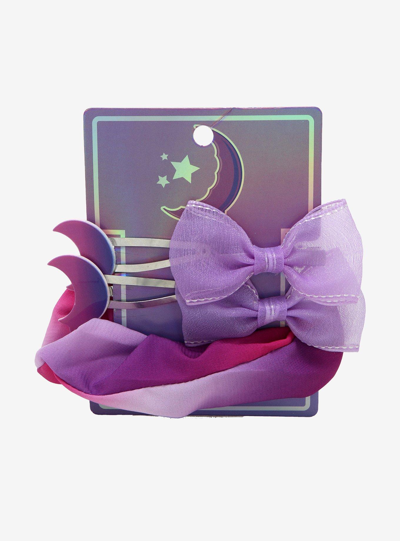 Moon Drip & Bow Pastel Hair Accessory Set, , alternate
