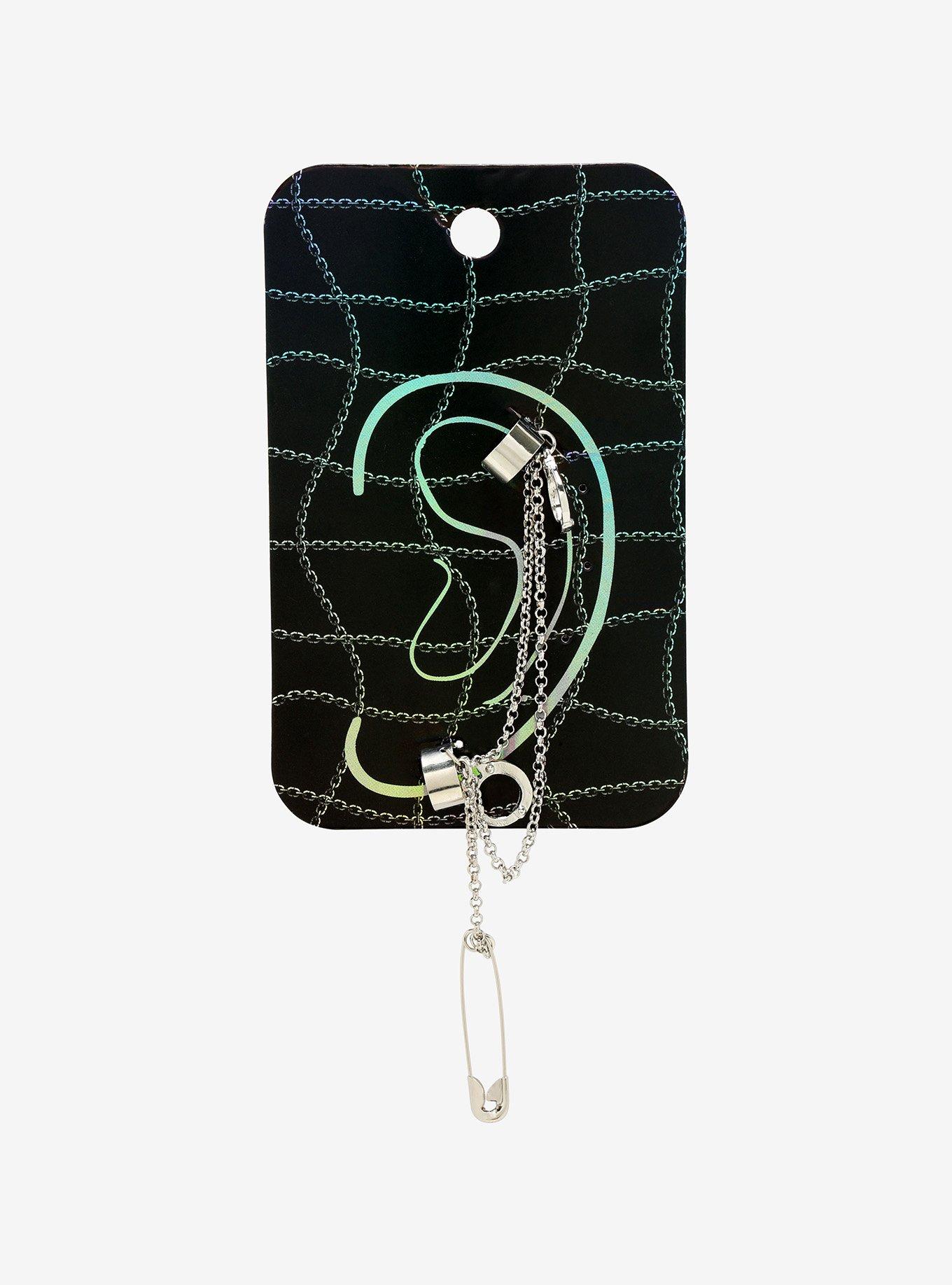 Handcuff Safety Pin Cuff Earring, , alternate