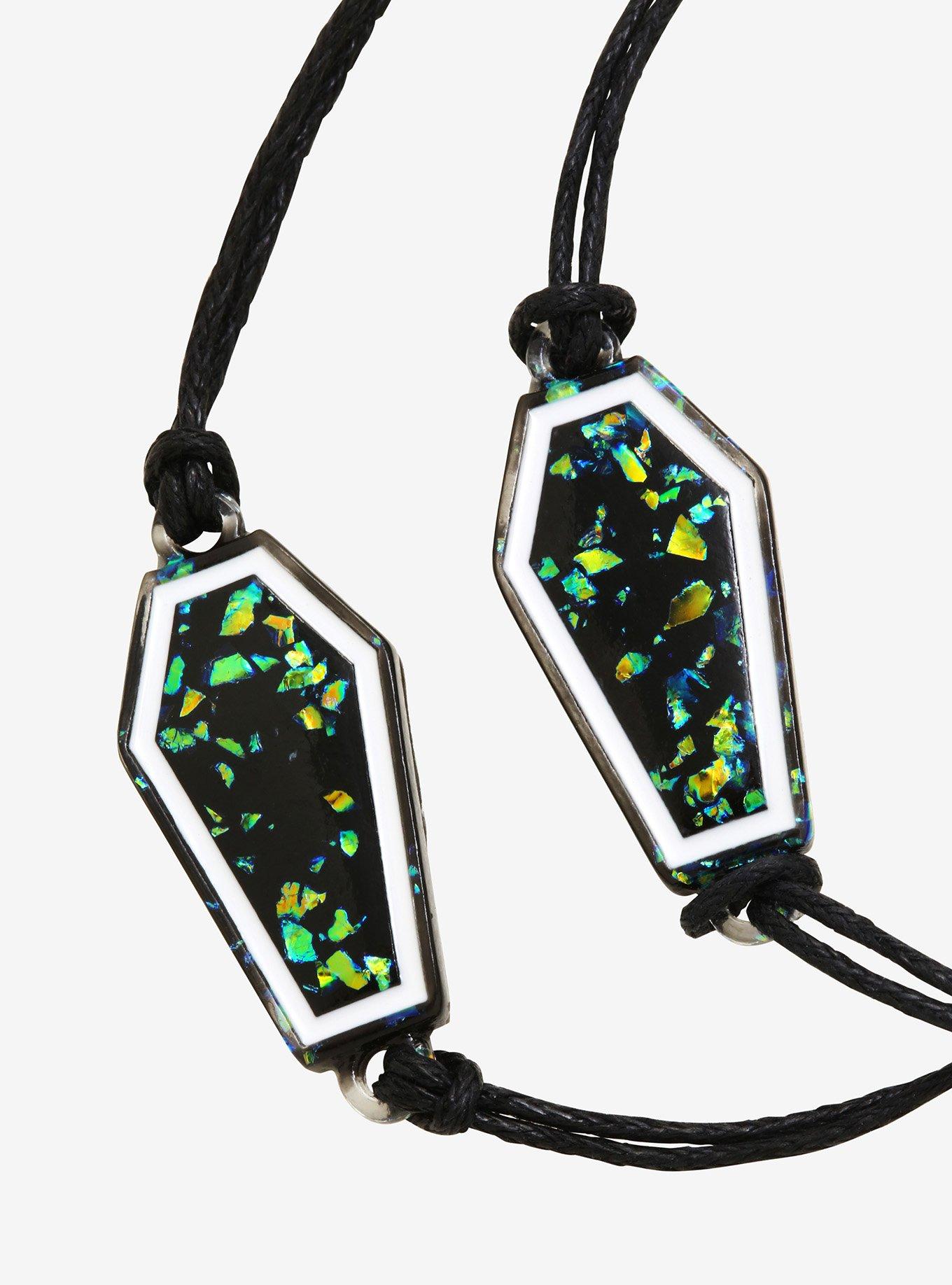 Sparkly Coffin Best Friend Cord Bracelet Set, , alternate