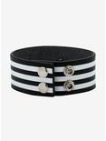 Beetlejuice Stripe Faux Leather Cuff Bracelet, , alternate