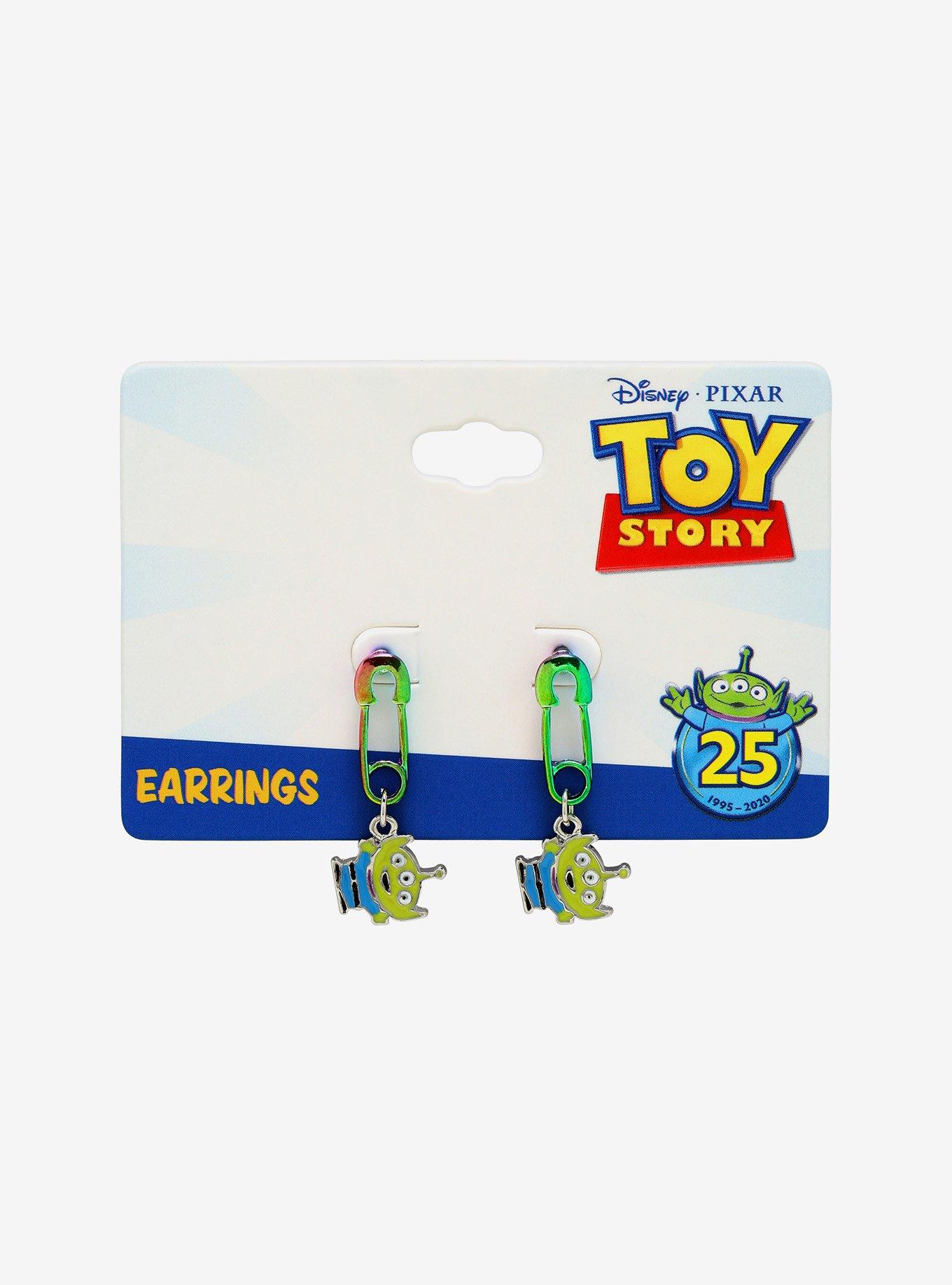 Disney Pixar Toy Story Alien Safety Pin Earrings, , alternate