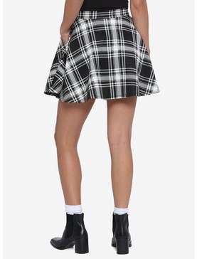 Black & White Plaid O-Ring Skater Skirt, , hi-res