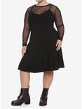 Black Mesh Layered Dress Plus Size, MULTI, alternate