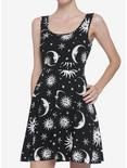 Black & White Celestial Strappy Back Dress, BLACK  WHITE, alternate
