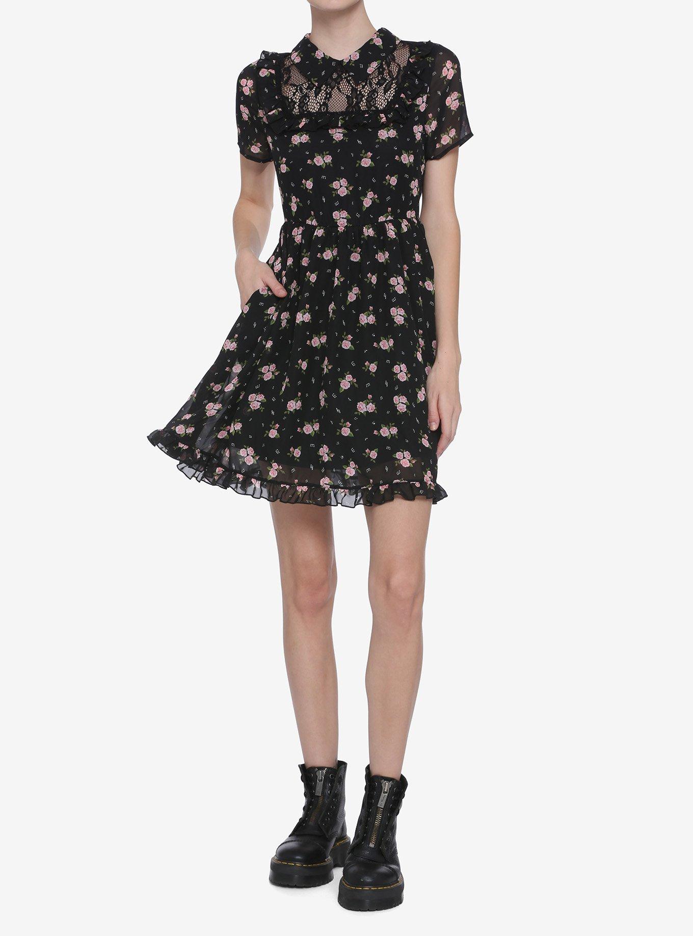 Notes & Roses Lace Collar Dress, MULTI, alternate