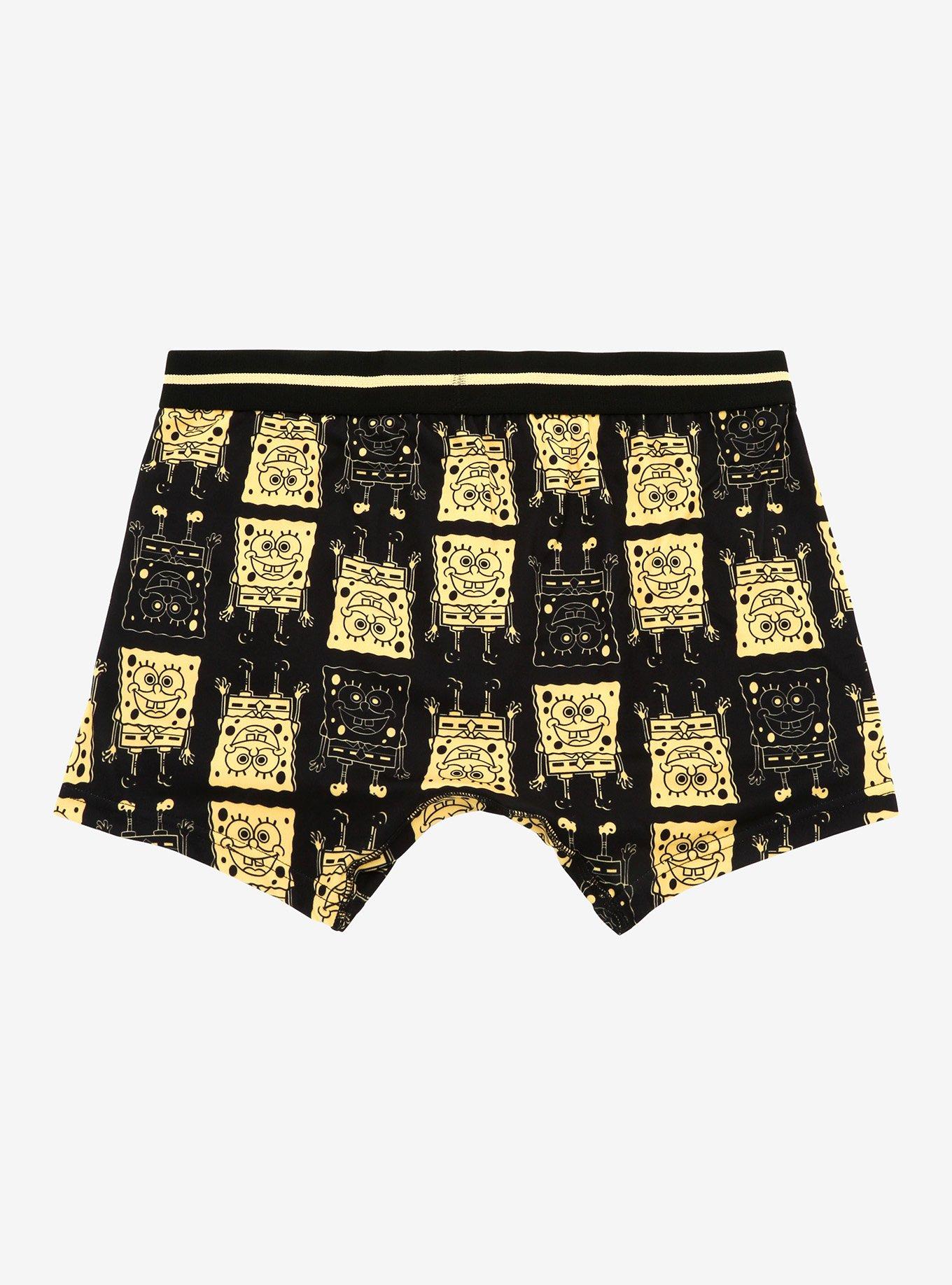 SpongeBob SquarePants Black & Yellow Boxer Briefs, BLACK, alternate