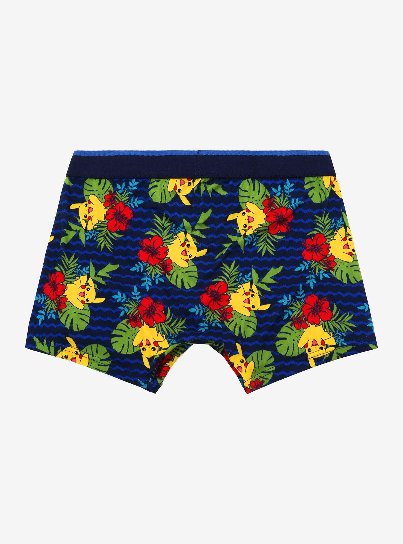 Pokemon Pikachu Floral Boxer Briefs, NAVY, alternate