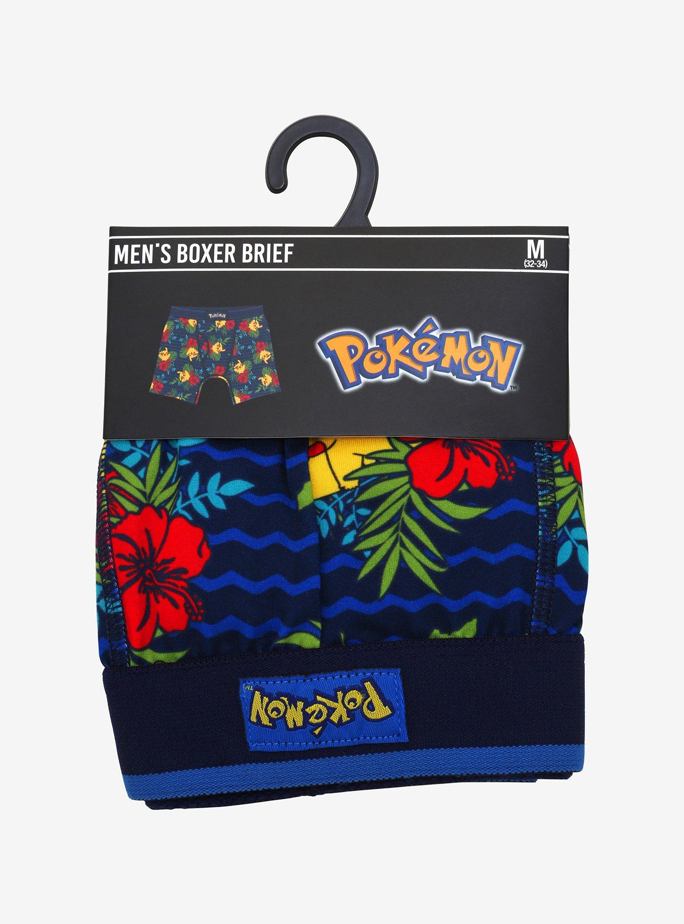 Pokemon Pikachu Floral Boxer Briefs, NAVY, alternate