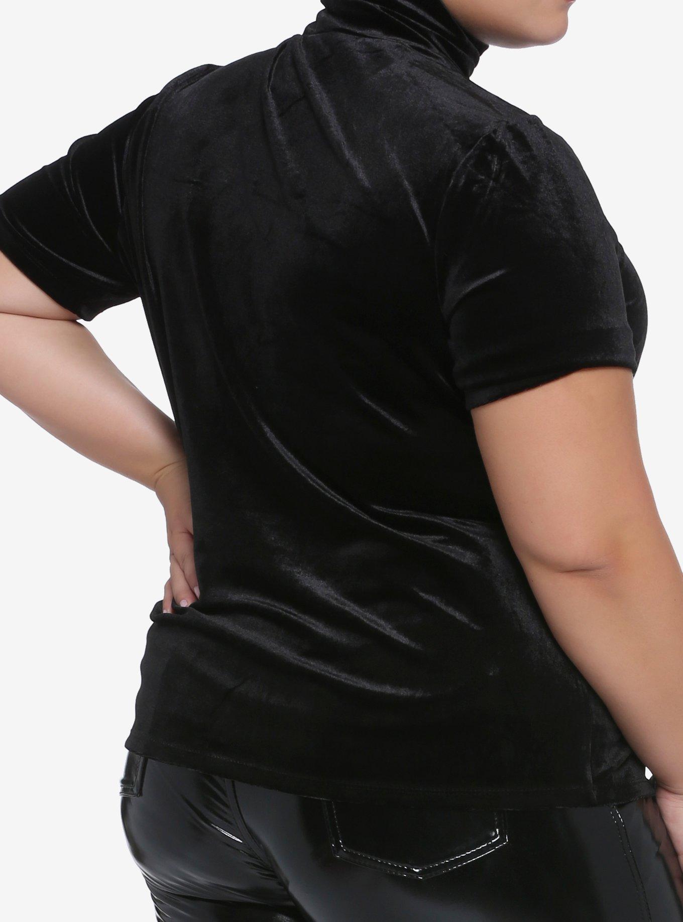The Craft Snake Pentagram Velvet Mock Neck Girls Top Plus Size, BLACK, alternate