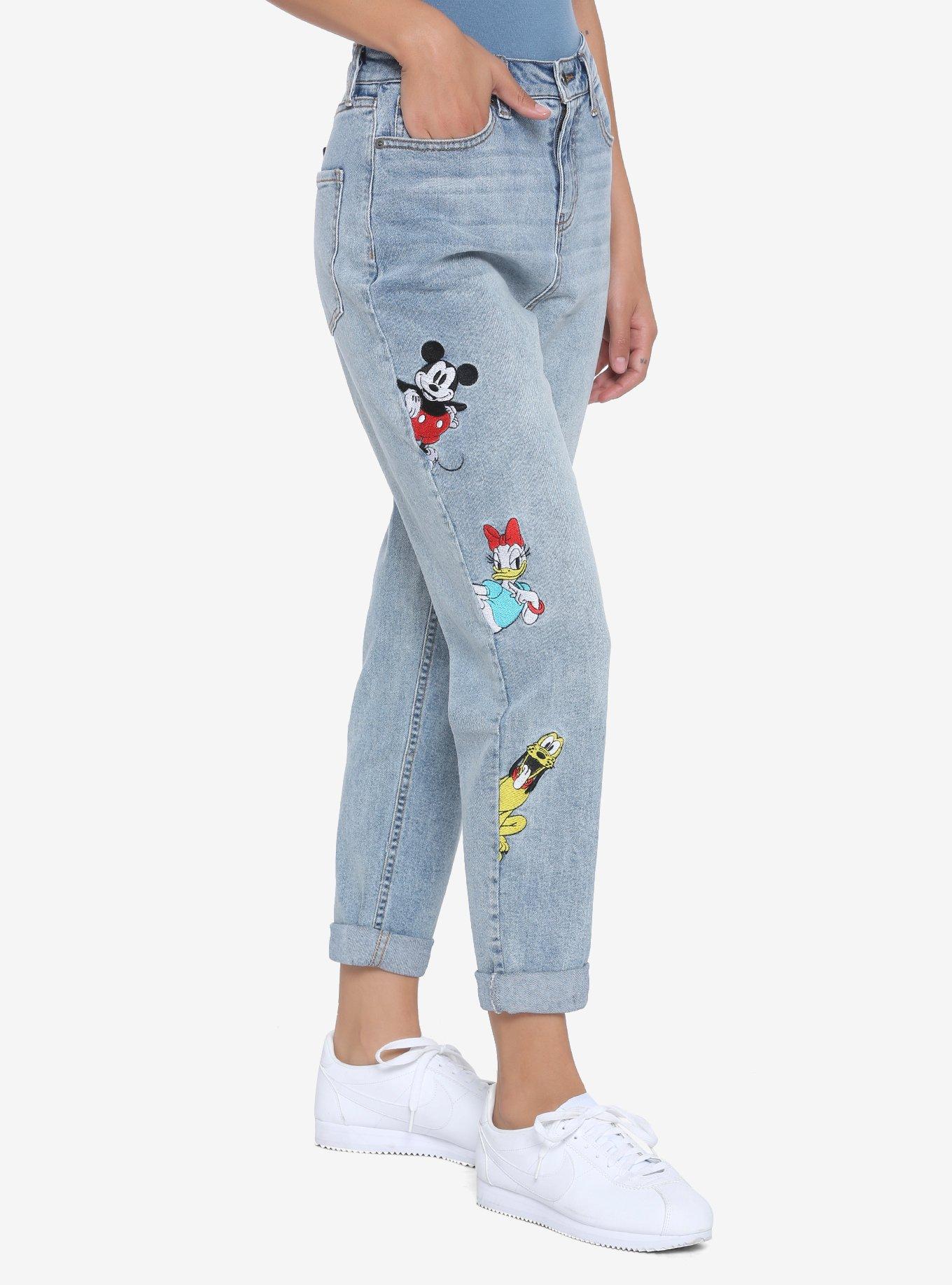 Disney The Sensational Six Embroidered Mom Jeans, MULTI, alternate