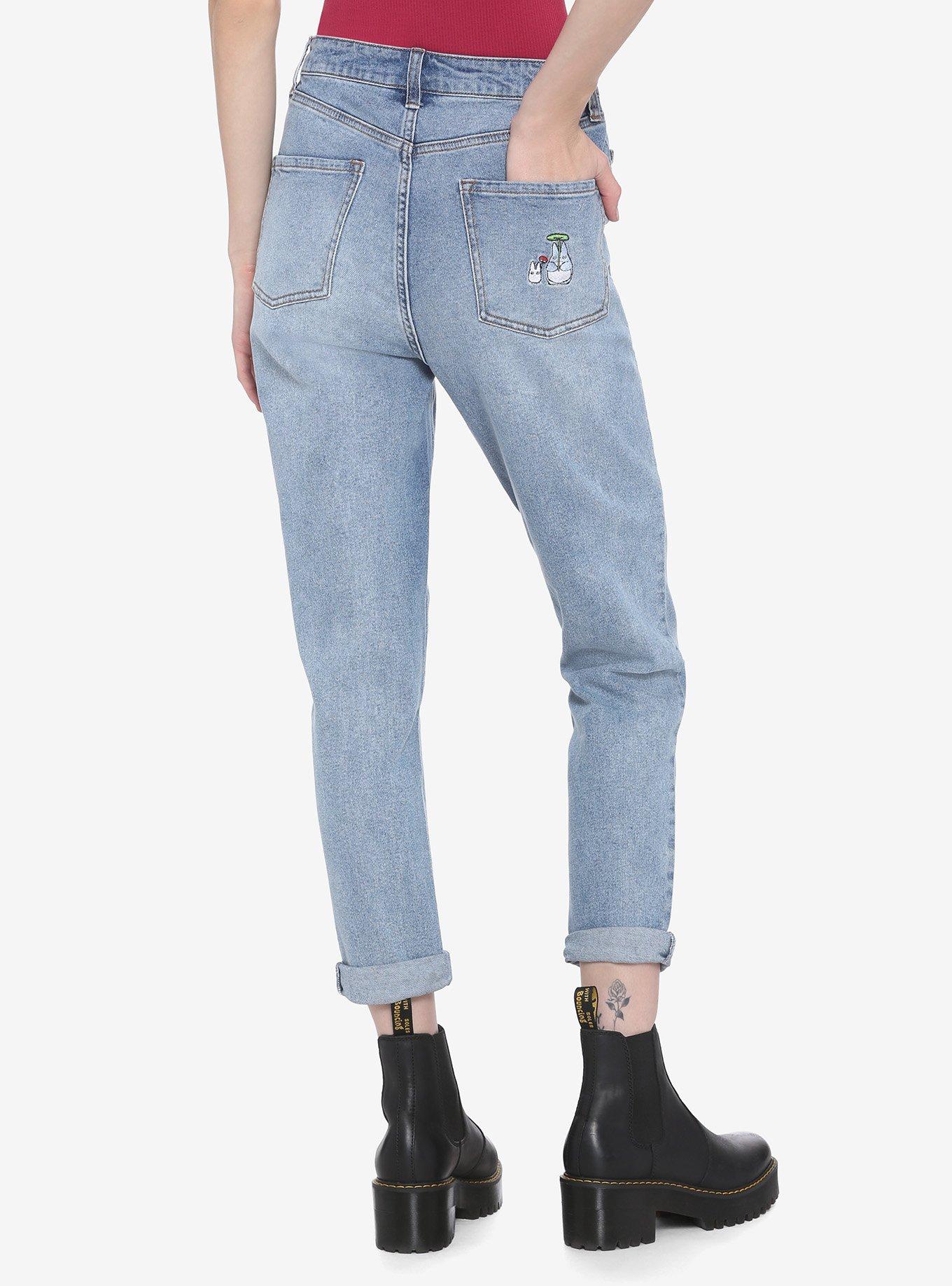 Her Universe Studio Ghibli My Neighbor Totoro Embroidered Mom Jeans, MULTI, alternate