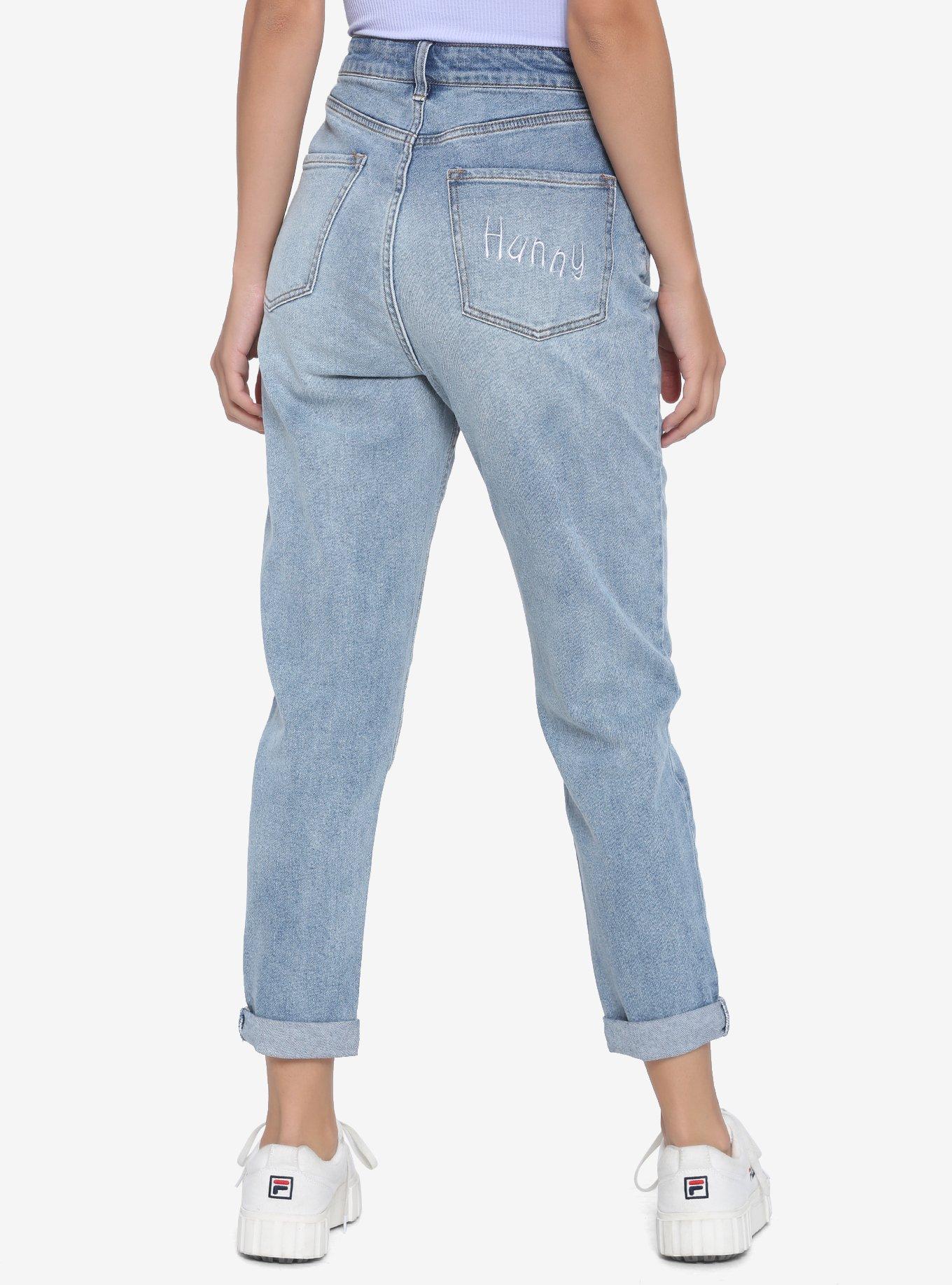 Disney Winnie The Pooh Embroidered Mom Jeans, MULTI, alternate
