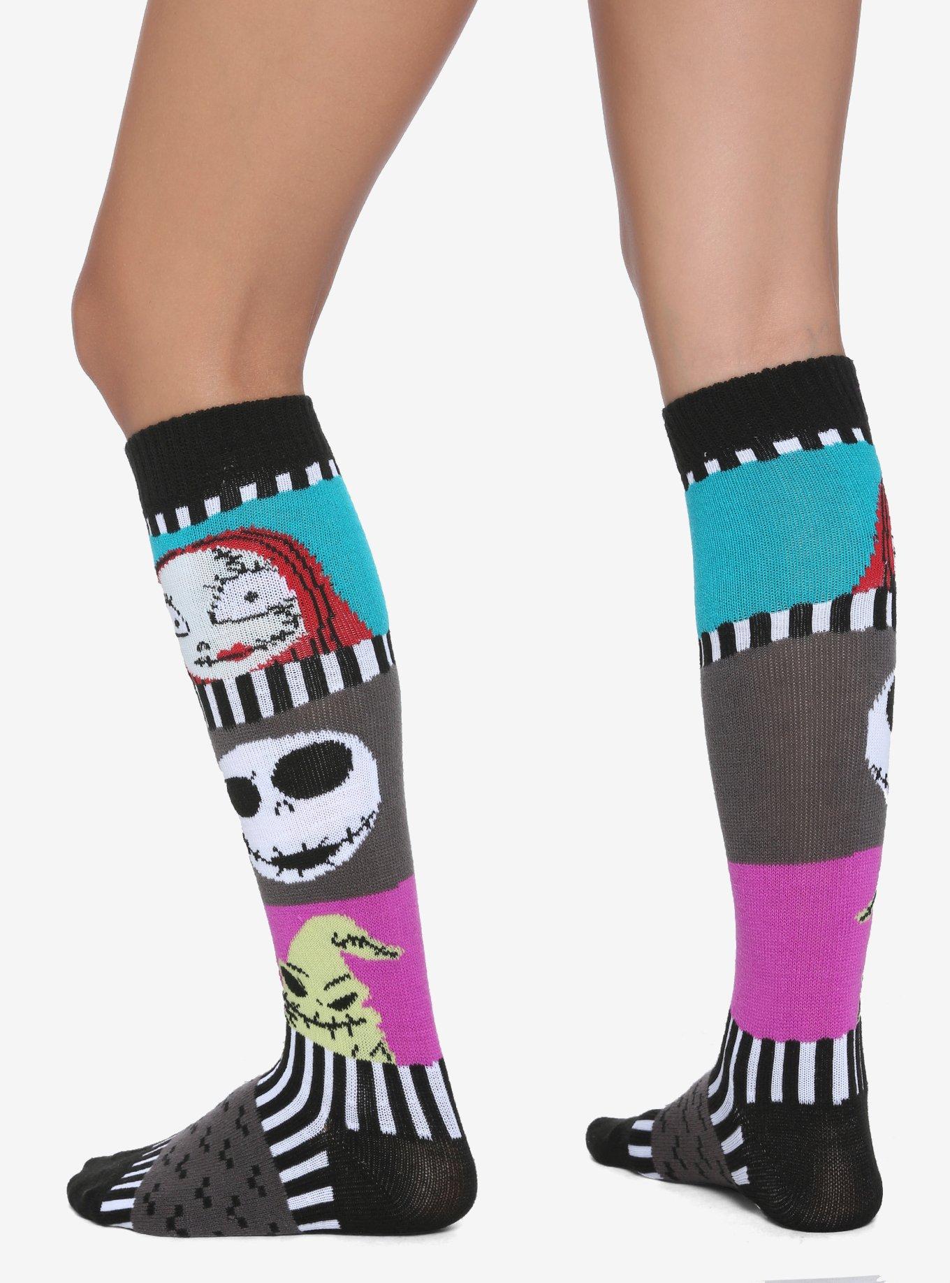 The Nightmare Before Christmas Jack Sally & Oogie Boogie Knee-High Socks, , alternate