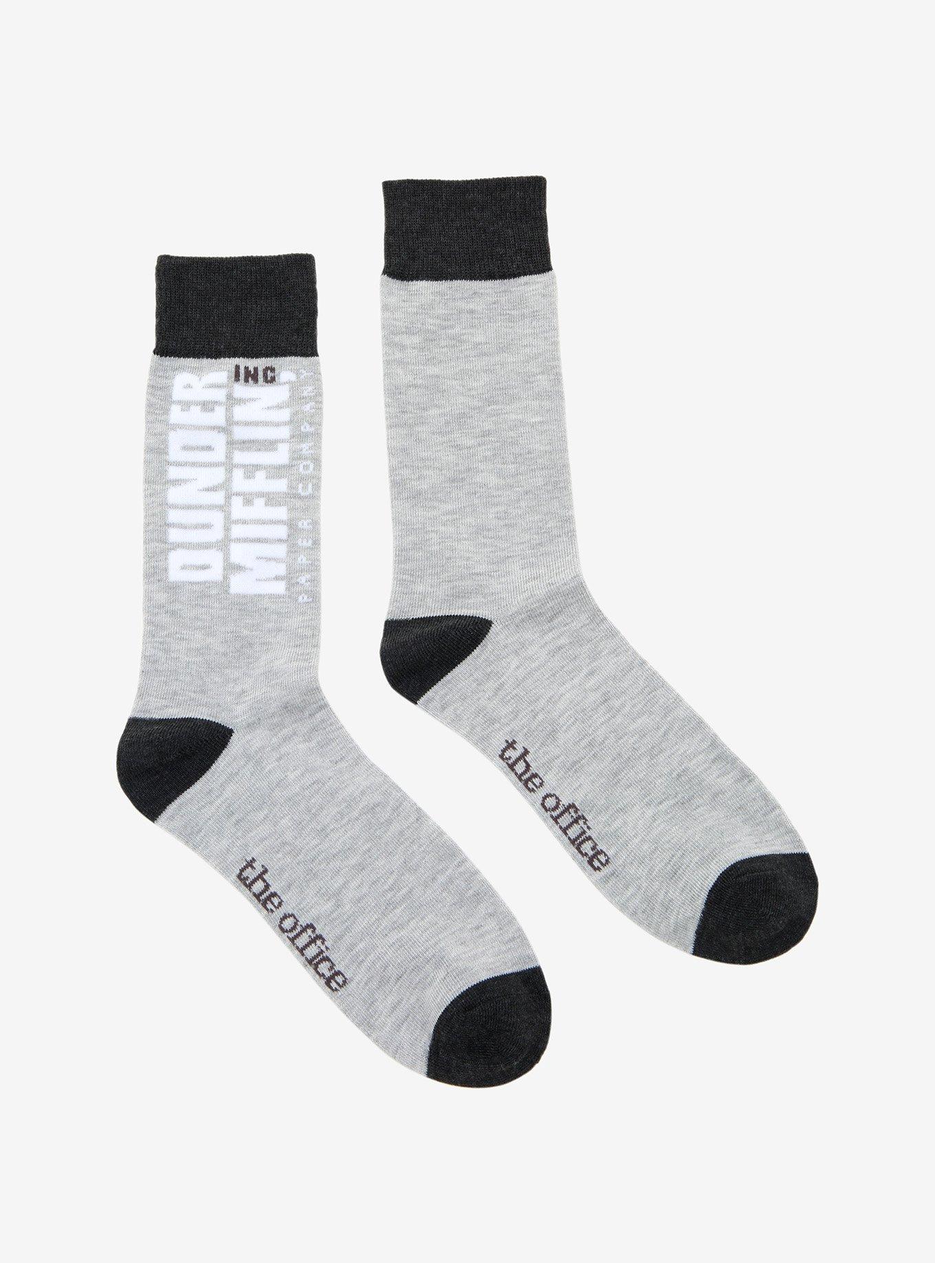 The Office Dunder Mifflin Crew Socks, , alternate