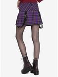 Tripp Purple Plaid Faux Suspender Skirt, PLAID - PURPLE, alternate