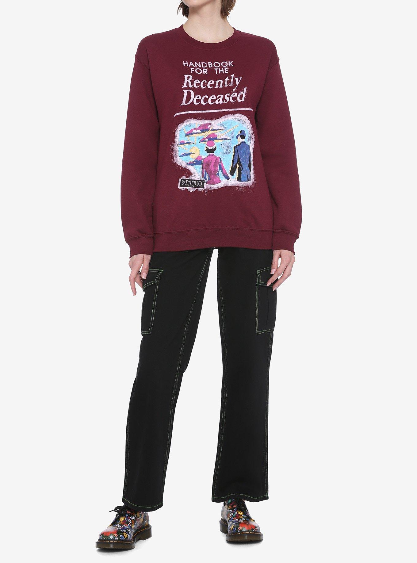 Beetlejuice Handbook For The Recently Deceased Maroon Girls Sweatshirt, MULTI, alternate