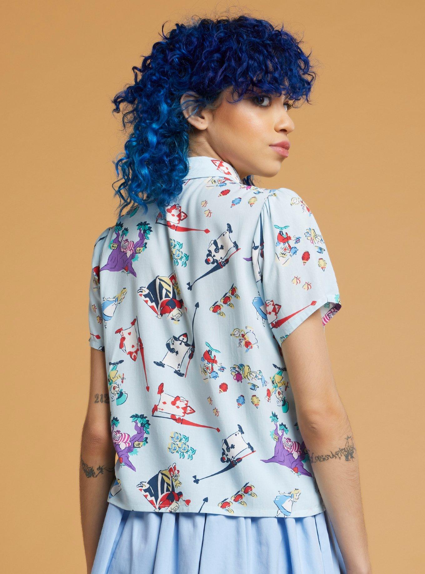 Her Universe Disney Alice In Wonderland Woven Button-Up, MULTI, alternate