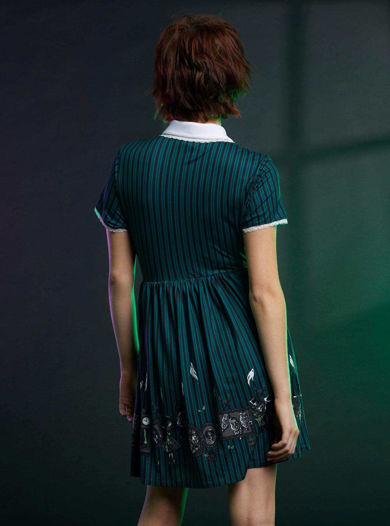 Her Universe Disney The Haunted Mansion Icons Stripe Collar Dress, MULTI, alternate