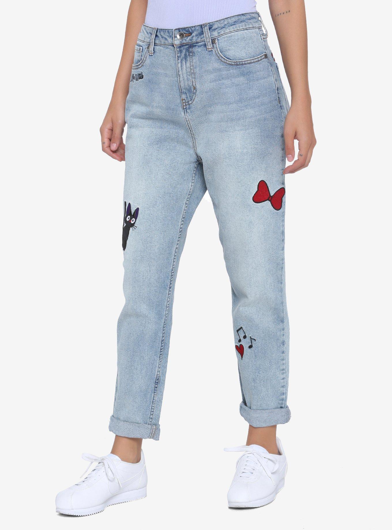 Her Universe Studio Ghibli Kiki's Delivery Service Embroidered Mom Jeans, MULTI, alternate