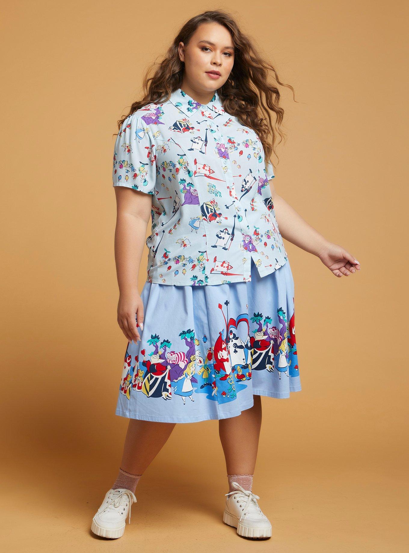 Her Universe Disney Alice In Wonderland Woven Button-Up Plus Size, MULTI, alternate