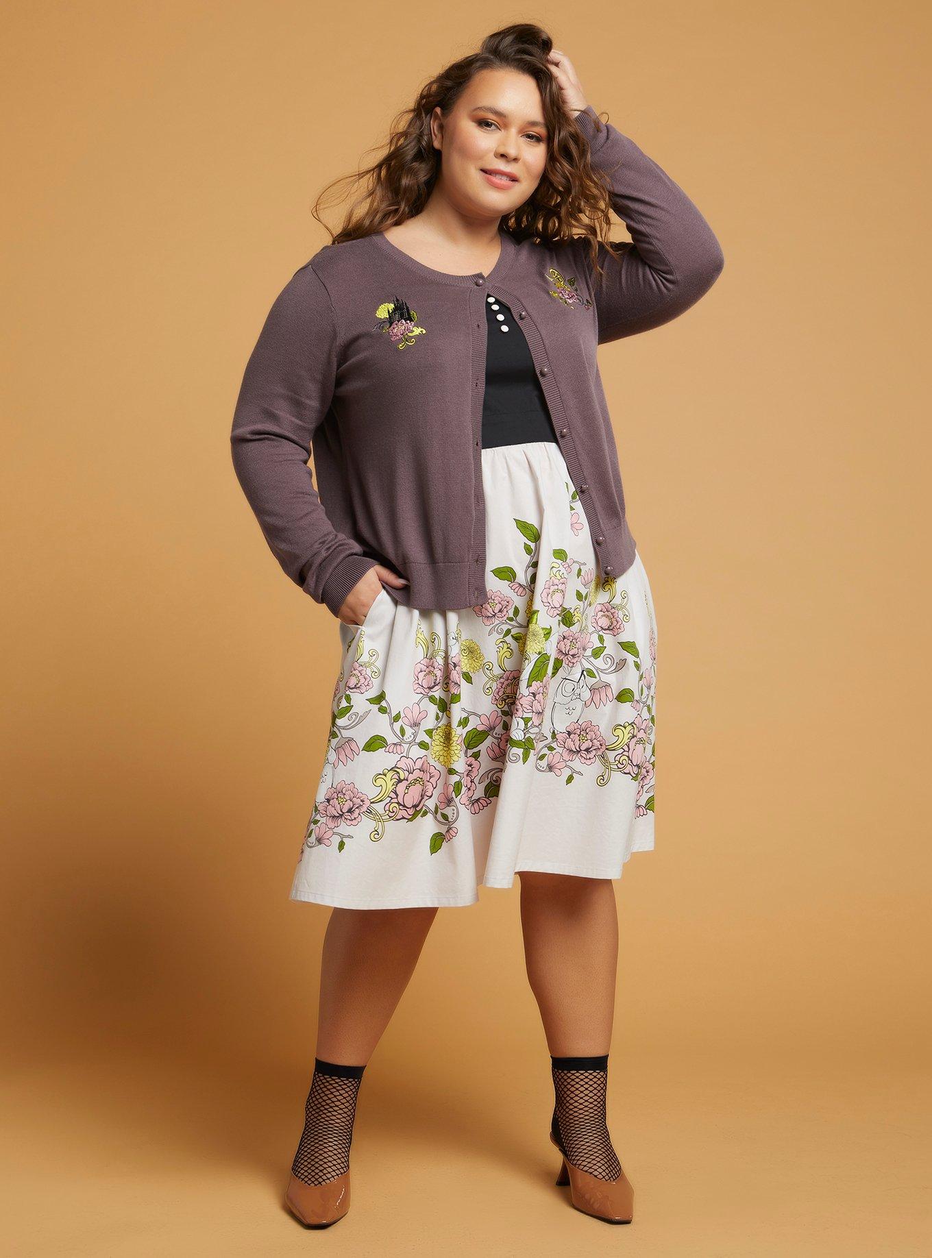 Her Universe Disney Sleeping Beauty Embroidered Crop Cardigan Plus Size, MULTI, alternate