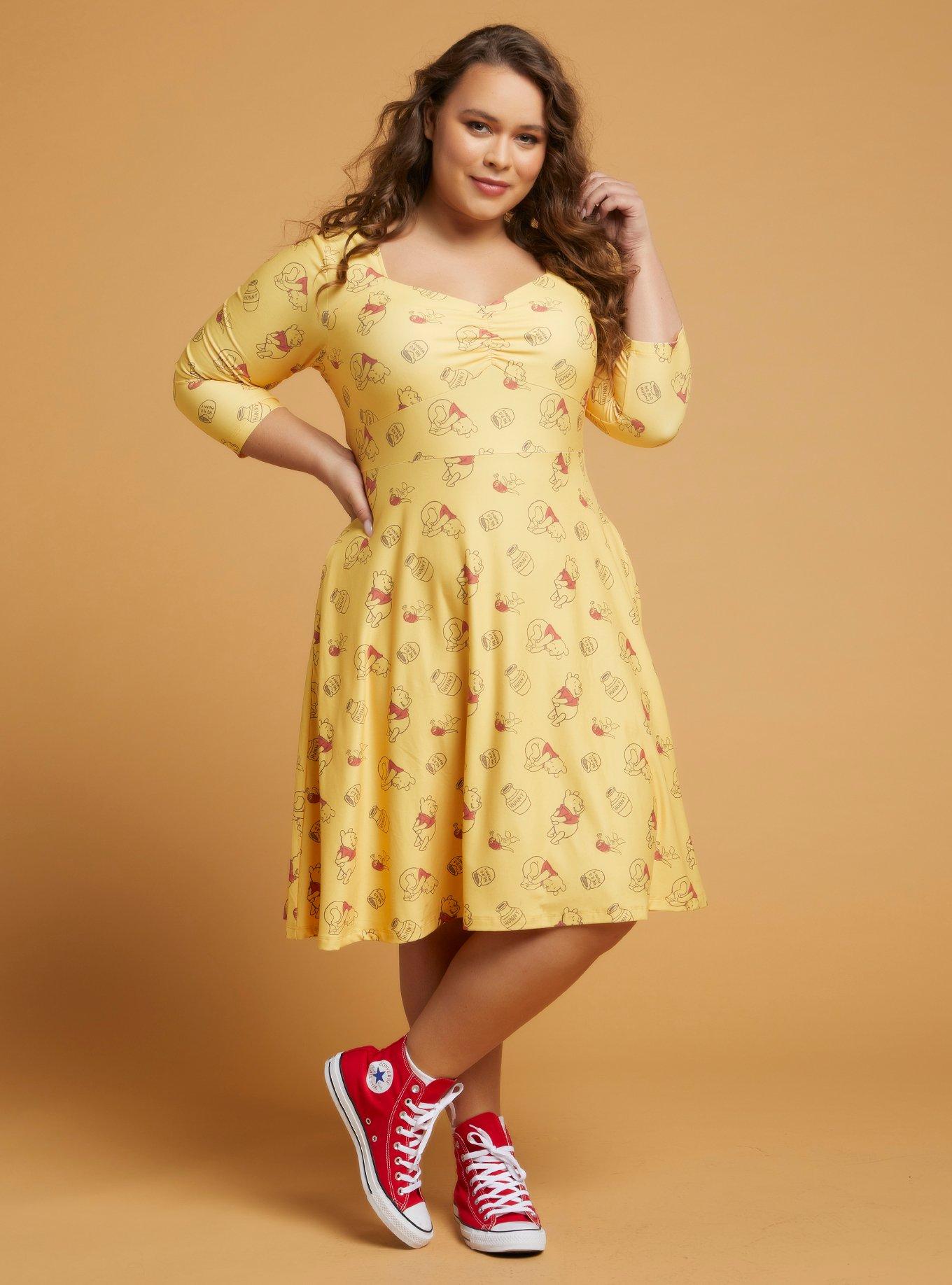 Her Universe Disney Winnie The Pooh Long-Sleeve Dress Plus Size, MULTI, alternate